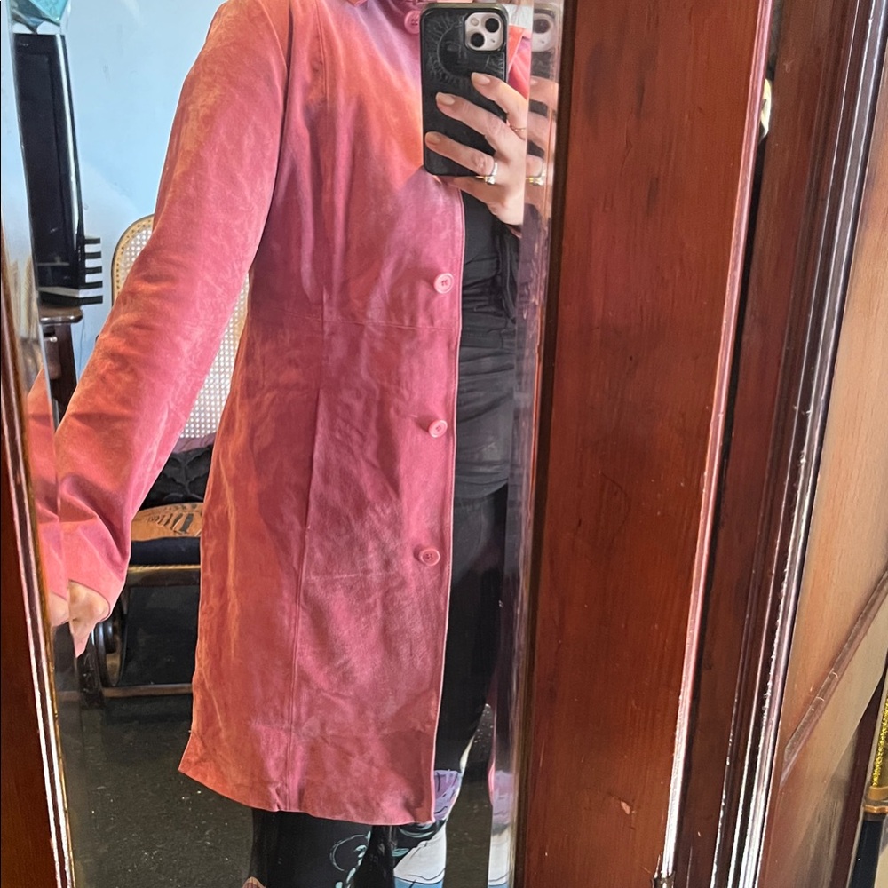 Live a Little Pink leather Trench Coat - Picture 7 of 7